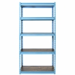 King's Rack 5-Tier Metal Boltless Storage Shelving in Blue & Wooden