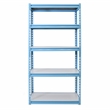 King's Rack 5-Tier Metal Boltless Storage Shelving in Blue & Wooden