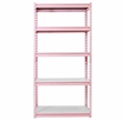 King's Rack 5-Tier Metal Boltless Storage Shelving in Pink & Wooden