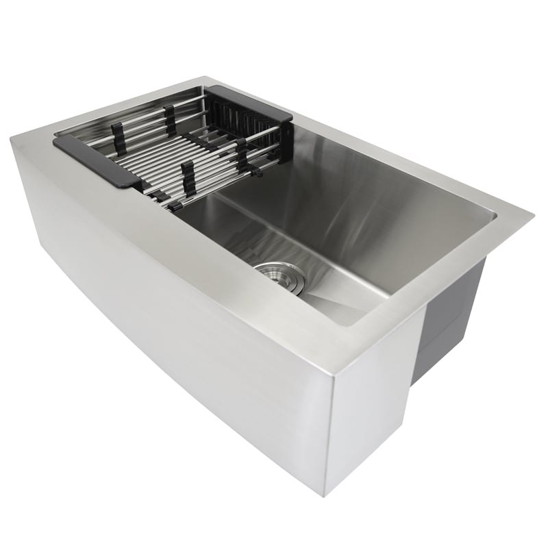 KBV 30 x 20 in. Farmhouse Apron-Front Single Bowl Stainless Steel Kitchen Sink