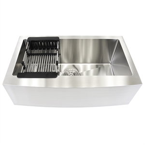 KBV 30 x 20 in. Farmhouse Apron-Front Single Bowl Stainless Steel Kitchen Sink