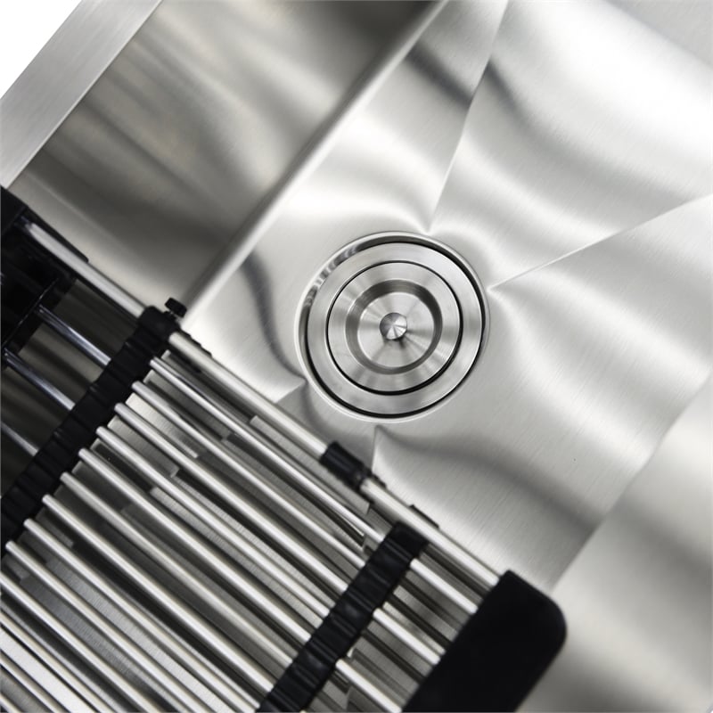 KBV 33 x 20 in. Farmhouse Apron-Front Single Bowl Stainless Steel Kitchen Sink