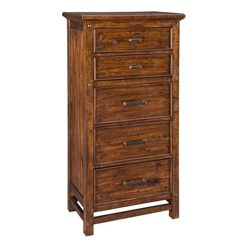 Intercon Furniture Wolf Creek Bedroom 5-Drawer Wood Lingerie/Pier Chest - Brown
