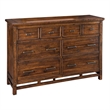 Intercon Furniture Wolf Creek Bedroom 6-Drawer Wood Dresser in Brown