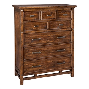 Intercon Furniture Wolf Creek Bedroom 6-Drawer Wood Chest in Brown