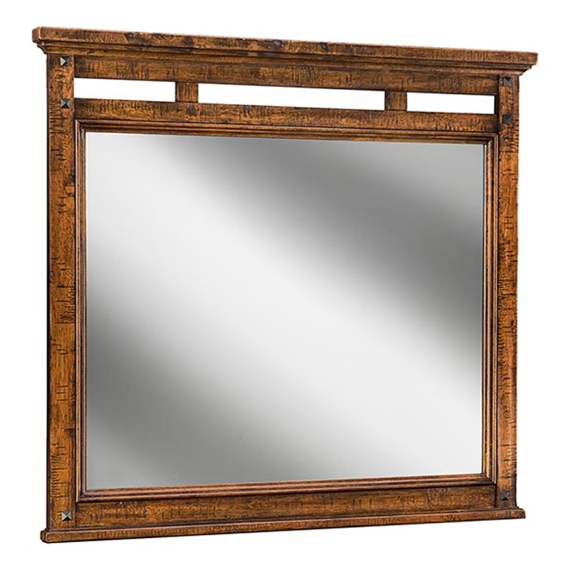 Intercon Furniture Wolf Creek Bedroom Wood Landscape Mirror in Brown