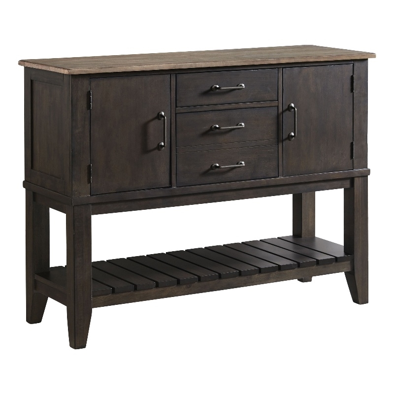 Intercon Furniture Beacon Transitional Wood Server in Black and Walnut