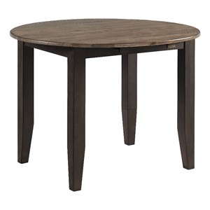 Intercon Furniture Beacon Transitional Wood Round Drop Table in Black/Walnut