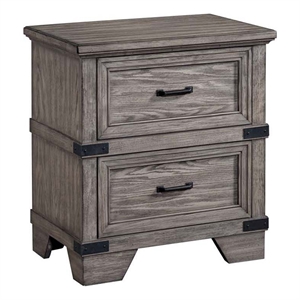 Intercon Furniture Forge Bedroom 2-Drawer Wood Nightstand in Steel Gray