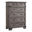 Intercon Furniture Forge Bedroom 6-Drawer Wood Standard Chest in Steel Gray