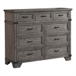 Intercon Furniture Forge Bedroom 9-Drawer Wood Dresser in Steel Gray