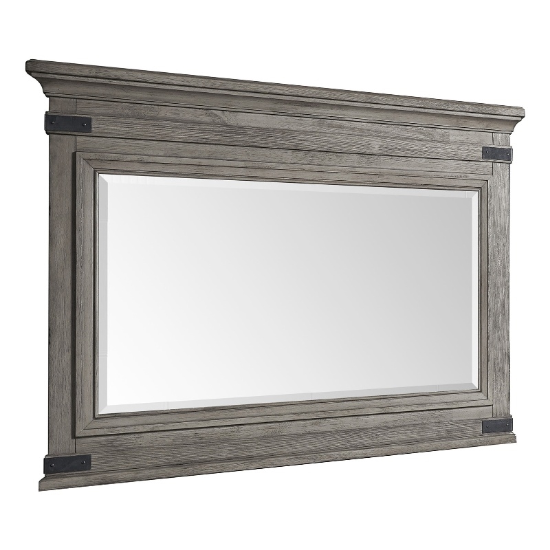 Intercon Furniture Forge Bedroom Transitional Wood Dresser Mirror in Steel Gray