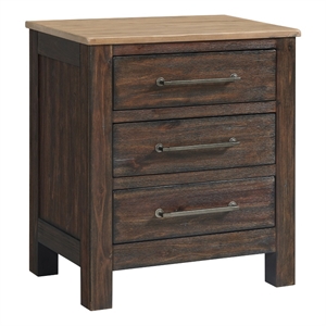 Intercon Furniture Transitions Bedroom 3-Drawer Wood Nightstand in Driftwood
