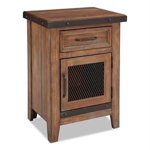 Intercon Furniture Taos Bedroom 1-Drawer Wood Nightstand in Brown