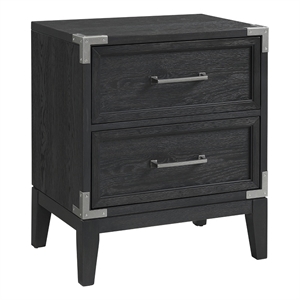Intercon Furniture Laguna Bedroom 2-Drawer Wood Nightstand in Black
