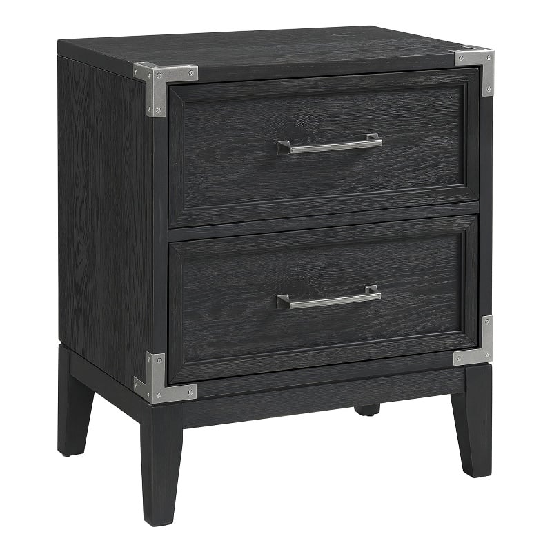 Intercon Furniture Laguna Bedroom 2-Drawer Wood Nightstand in Black