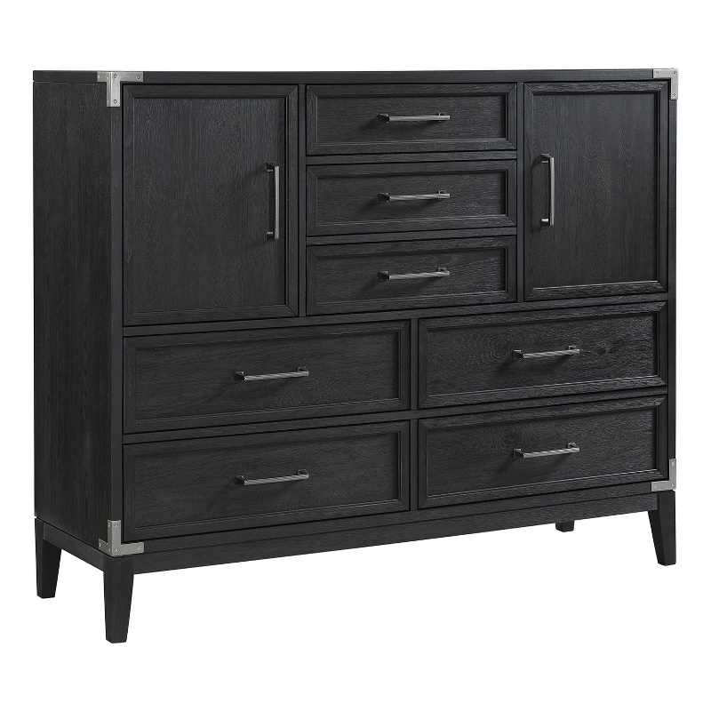 Intercon Furniture Laguna Bedroom 7-Drawer Wood Master Chest in Black