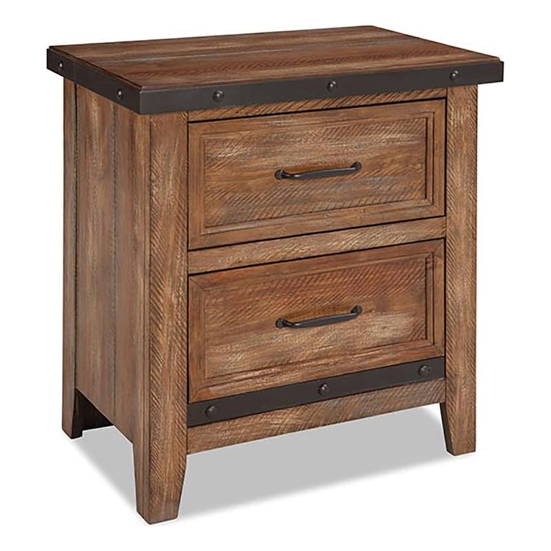 Intercon Furniture Taos Bedroom 2-Drawer Wood Nightstand in Brown