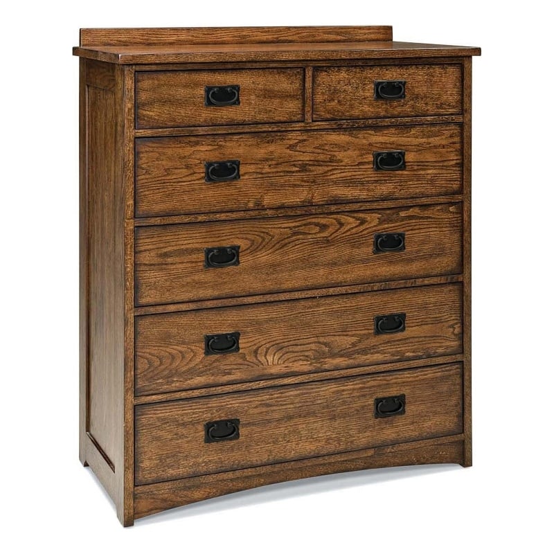 Intercon Furniture Oak Park Bedroom 6-Drawer Wood Chest in Brown