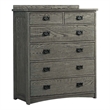 Intercon Furniture Oak Park Bedroom 6-Drawer Wood Chest in Pewter