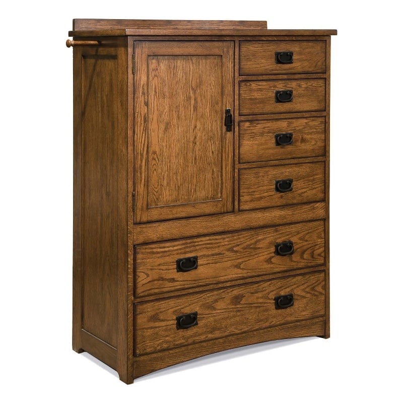 Intercon Furniture Oak Park Bedroom 6-Drawer Wood Chest with Door in Brown