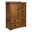 Intercon Furniture Oak Park Bedroom 6-Drawer Wood Chest with Door in Brown