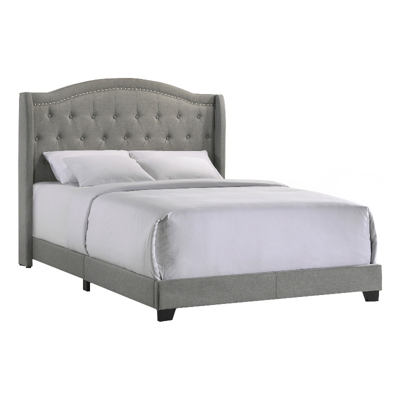 Intercon Furniture Rhyan Modern Fabric Queen Upholstered Bed in Rhyan Smoke Gray