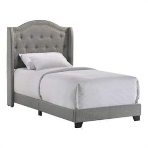 Intercon Furniture Rhyan Modern Fabric Twin Upholstered Bed in Rhyan Smoke Gray