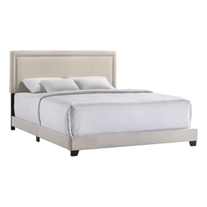 Intercon Furniture Zion Modern Fabric King Upholstered Bed in Zion Fog Beige