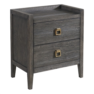 Intercon Furniture Portia Bedroom 2-Drawer Wood Nightstand in Brindle Gray