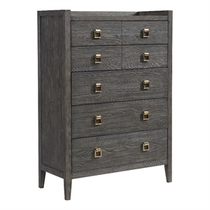Intercon Furniture Portia Bedroom 5-Drawer Transitional Wood Chest in Gray
