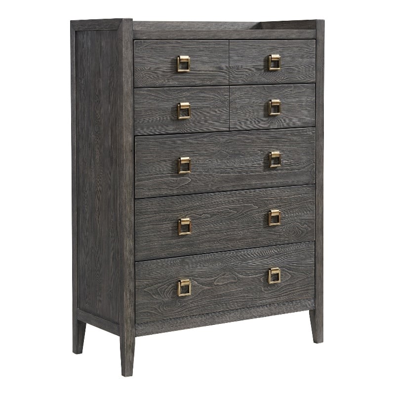 Intercon Furniture Portia Bedroom 5-Drawer Transitional Wood Chest in Gray