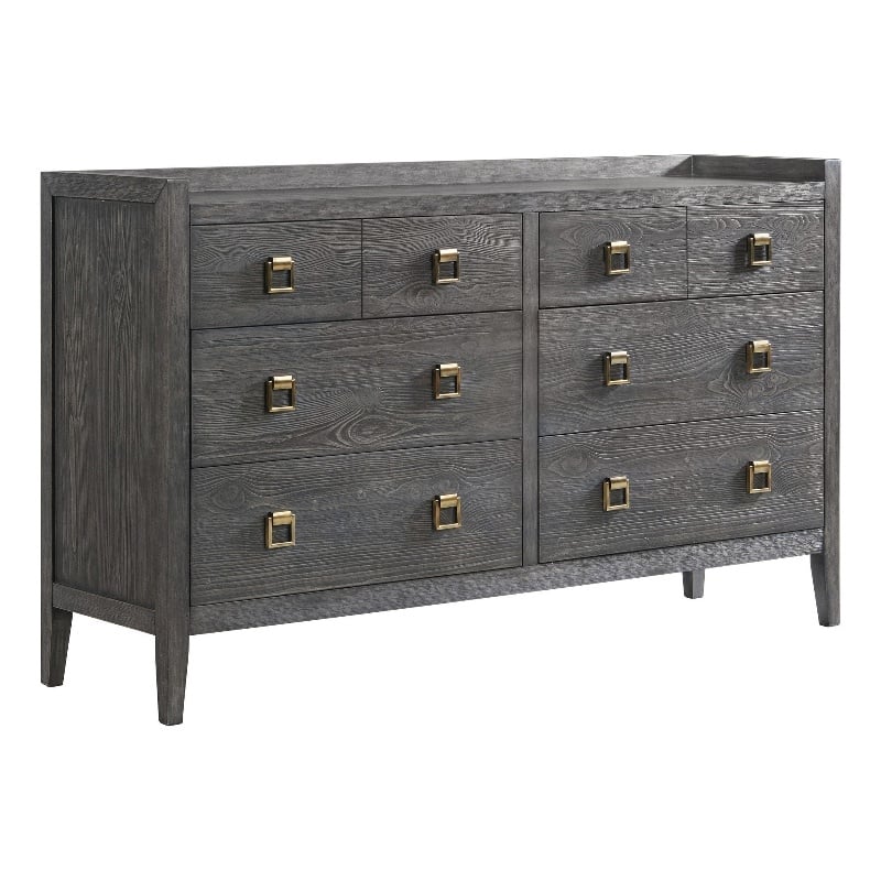Intercon Furniture Portia Bedroom 6-Drawer Transitional Wood Dresser in Gray