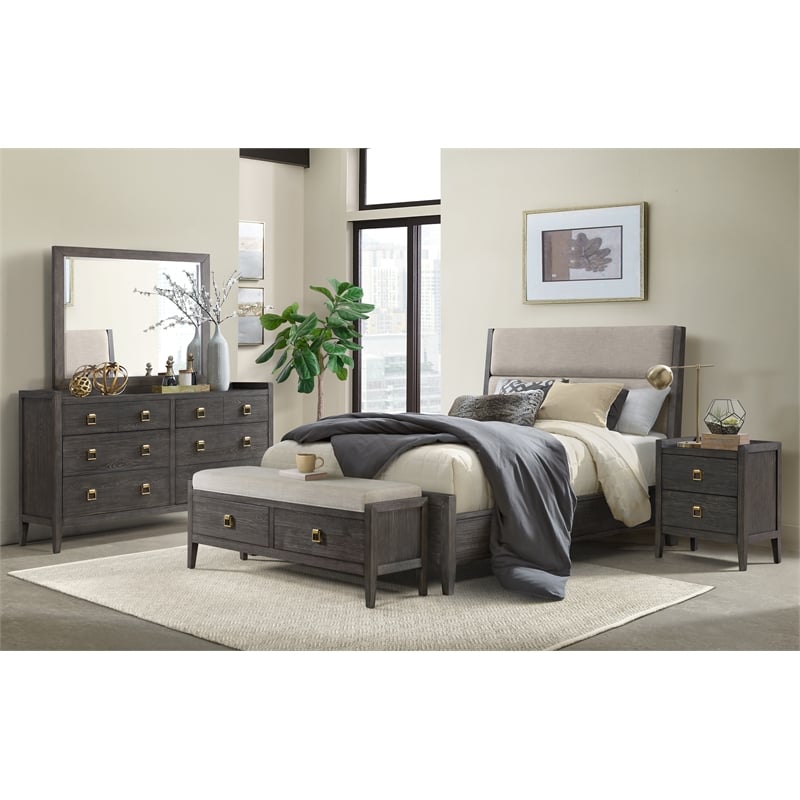 Intercon Furniture Portia Bedroom 6-Drawer Transitional Wood Dresser in Gray