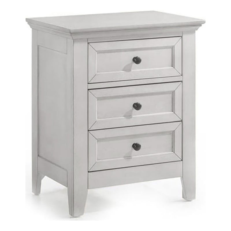 Intercon Furniture San Mateo Bedroom 3-Drawer Wood Nightstand in White