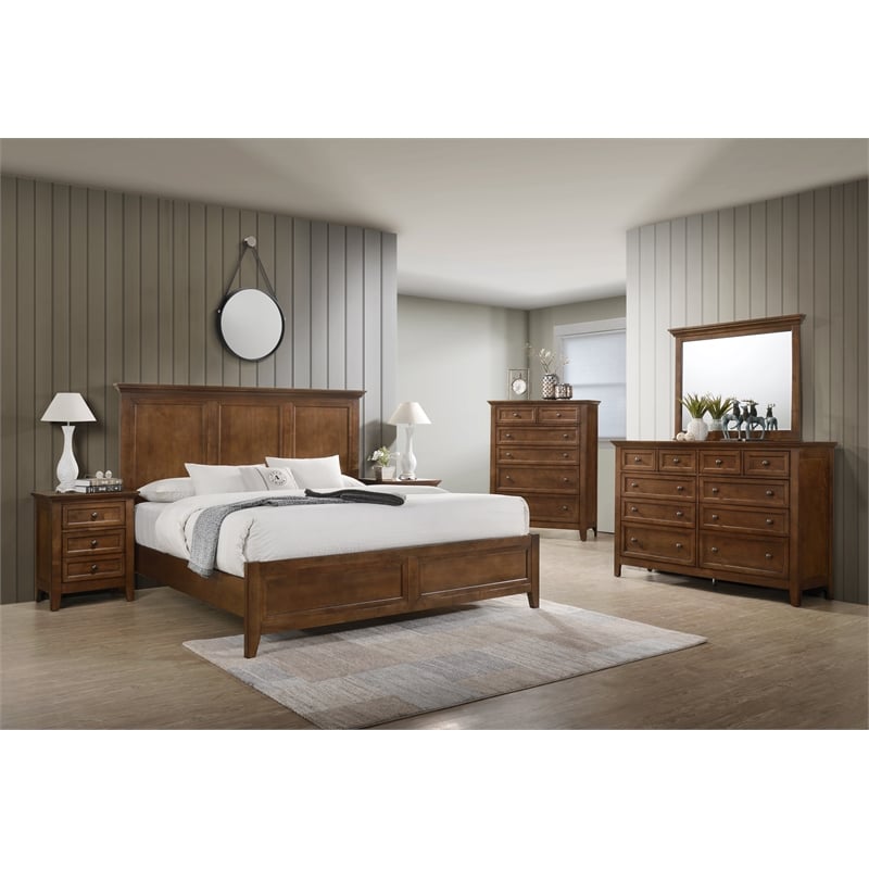 Intercon Furniture San Mateo Bedroom 3-Drawer Wood Nightstand in Tuscan Brown