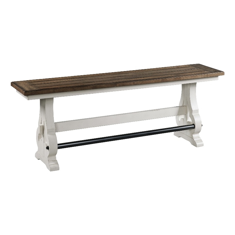 Intercon Furniture Drake Wood Counter Height Backless Bench in White/Oak