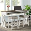 Intercon Furniture Drake Wood Backless Stool with Cushion Seat White (Set of 2)