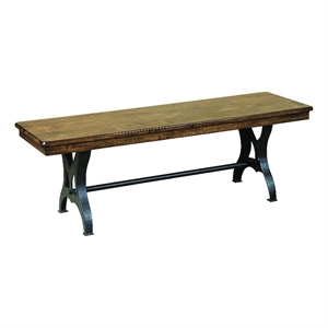 Intercon Furniture District 54&quot Traditional Wood Backless Bench in Copper