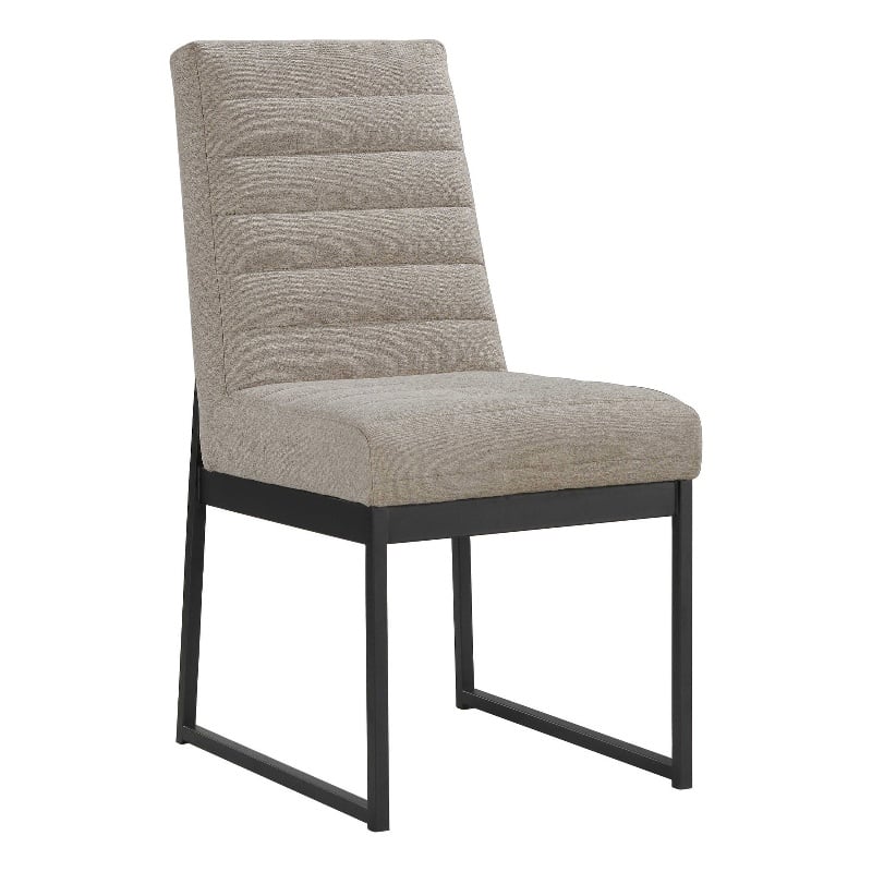 Intercon Furniture Eden Modern Fabric and Metal Chair in Dune Gray (Set of 2)
