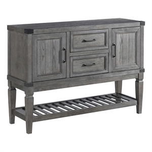 Intercon Furniture Foundry Transitional Wood Server in Pewter