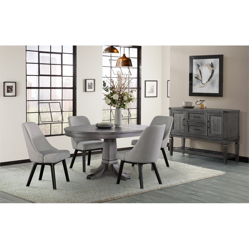 Intercon Furniture Foundry Transitional Upholstered Chair in Pewter (Set of 2)