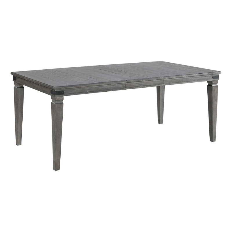 Intercon Furniture Foundry Transitional Wood Leaf Table in Pewter
