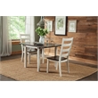 Intercon Furniture Glennwood Farmhouse Wood Drop Leaf Table in White/Charcoal