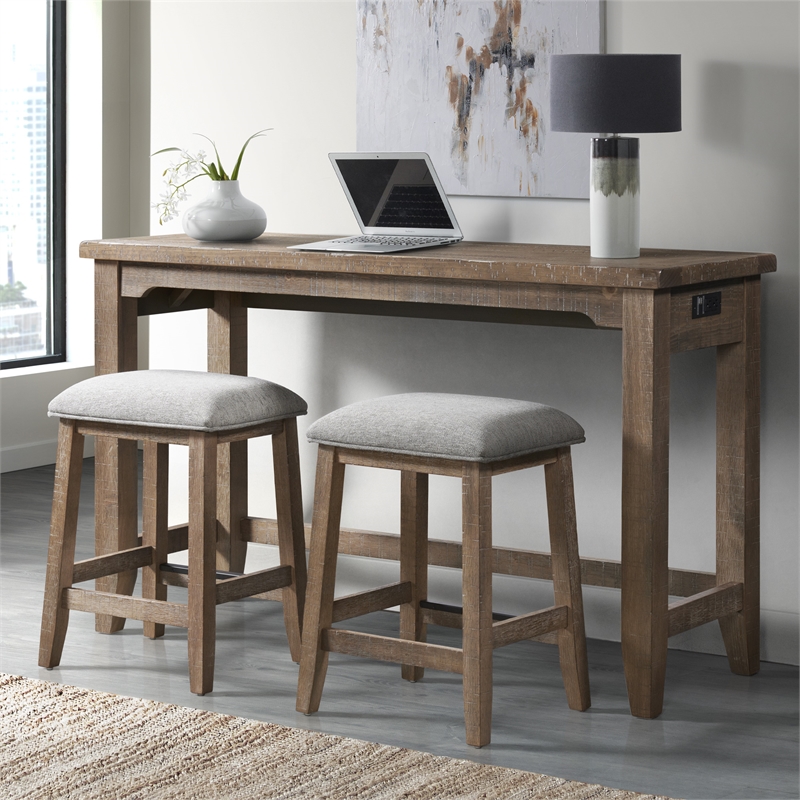 Intercon Furniture Highland Wood Backless Stool in Brown (Set of 2)