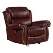 Intercon Furniture Hyde Park Faux Leather Manual Glider Recliner in Mahogany