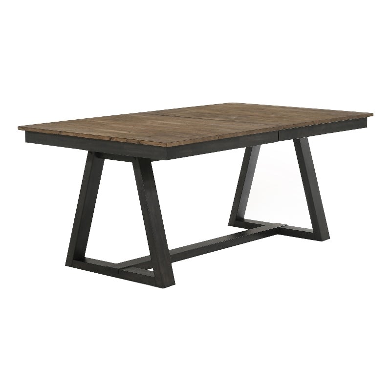 Intercon Furniture Harper Transitional Wood Trestle Table in Brown/Pecan