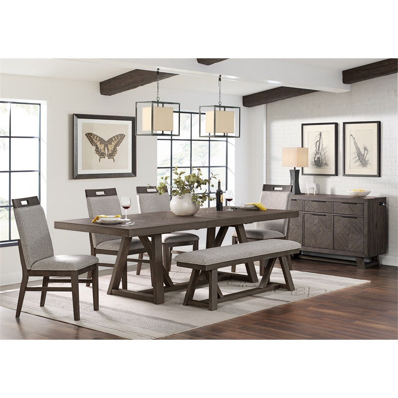 Intercon Furniture Hearst Transitional Wood Upholstered Chair in Brown(Set of 2)