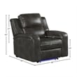 Intercon Furniture Silhouette Leather Dual-Power Recliner in Slate Gray