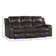 Intercon Furniture Silhouette Leather Dual-Power Recliner Sofa w/Drop in Coffee